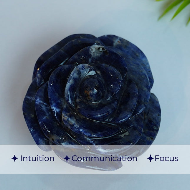 💙 Sodalite Stone Flower – Clarity, Intuition & Emotional Balance