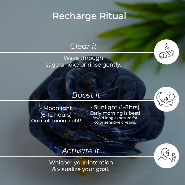 Sodalite Stone Flower – Clarity, Intuition & Emotional Balance