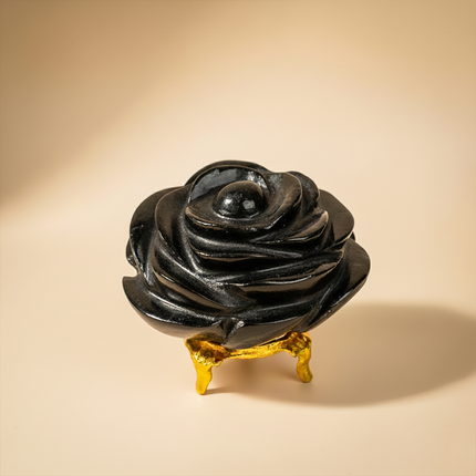 Black Obsidian Stone Flower