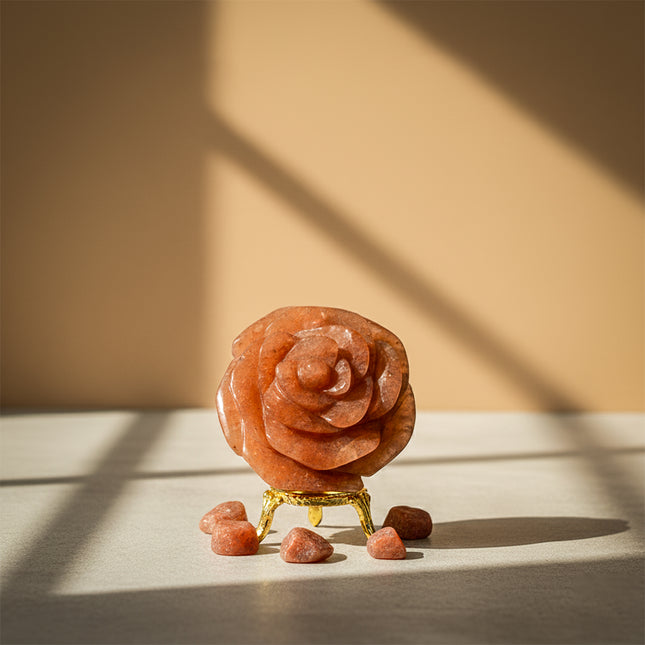 Red Aventurine Stone Flower