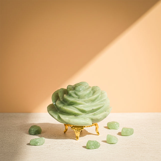 Green Aventurine Stone Flower