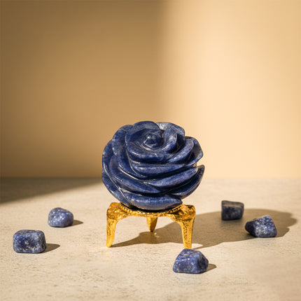 Sodalite Stone Flower – Clarity, Intuition & Emotional Balance