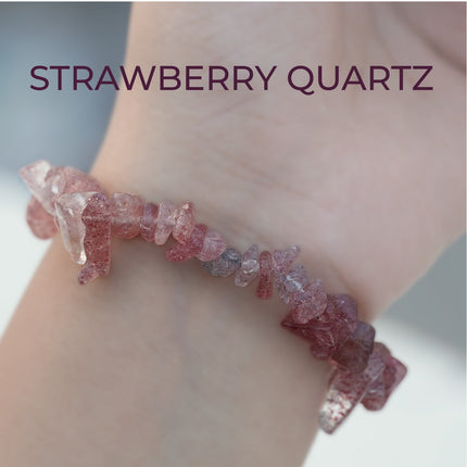 Strawberry Quartz Chips Bracelet – Love, Joy & Heart-Centered Energy