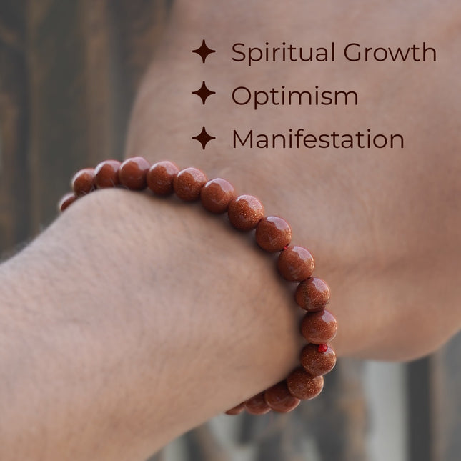 Sunsitara 8mm (Goldstone) Bracelet – Sparkle of Ambition & Vitality