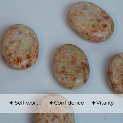 ☀️ Sunstone Palm Stone – Joy • Empowerment • Confidence