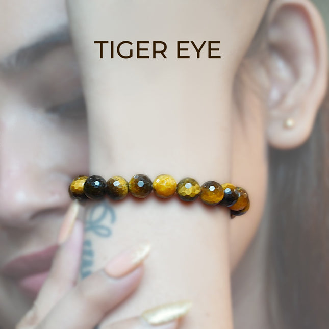 Tiger Eye Diamond Cut Bracelet – Confidence, Clarity & Protection