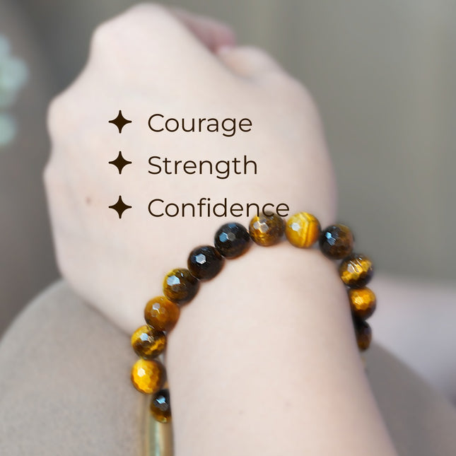 Tiger Eye Diamond Cut Bracelet – Confidence, Clarity & Protection