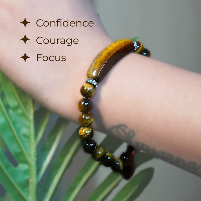 Tiger Eye Designer Charm Bracelet – Courage, Confidence & Protection