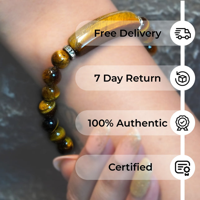 Tiger Eye Designer Charm Bracelet – Courage, Confidence & Protection
