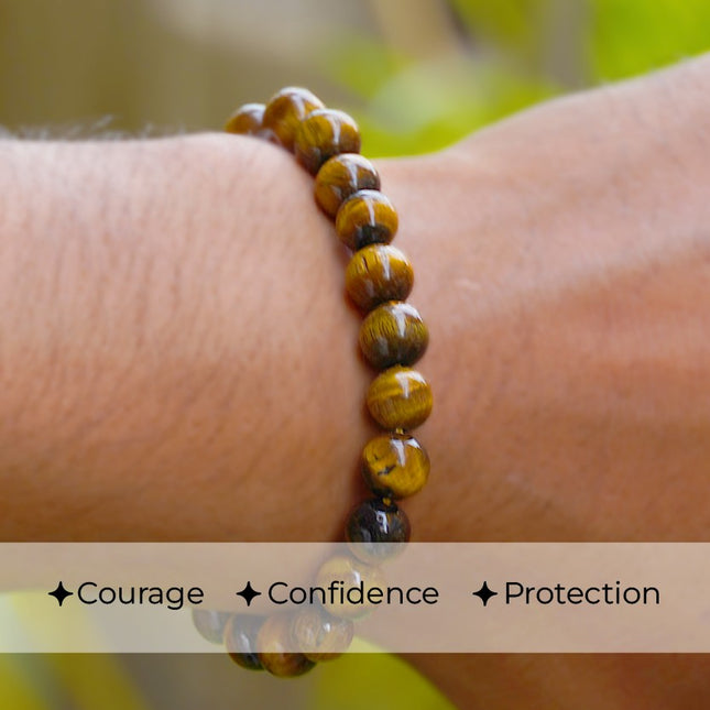 🐯 Tiger Eye Beads Bracelet – Courage, Focus & Prosperity 🐯