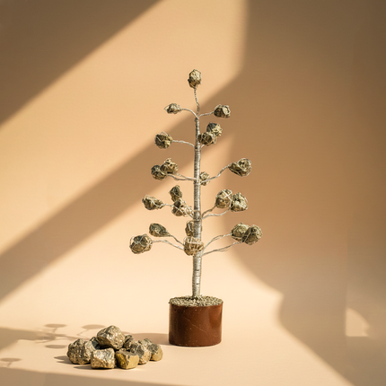 Pyrite Cluster Beads Tree