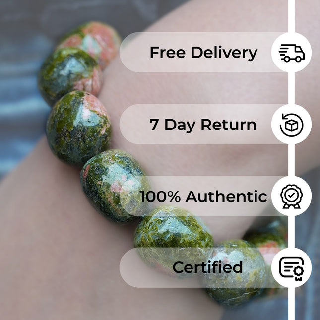 Unakite Tumble Bracelet – Embrace Emotional Balance & Heart-Centered Healing