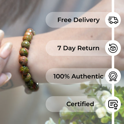Unakite Diamond Cut Bracelet – Balance. Healing. Growth.