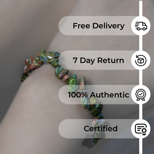 Unakite Chips Bracelet – Emotional Healing, Balance & Inner Renewal