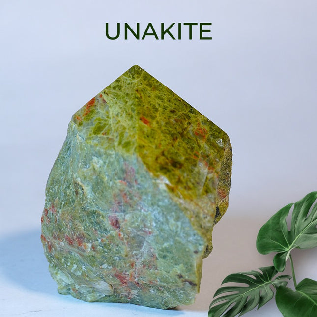 Unakite Raw Crystal Points – Emotional Healing, Growth & Balance