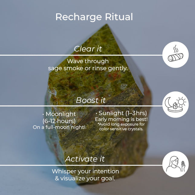 Unakite Raw Crystal Points – Emotional Healing, Growth & Balance
