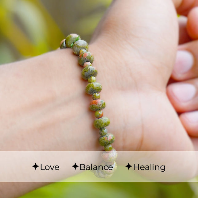 🌿 Unakite Wati Bracelet — Harmony, Healing & Emotional Balance