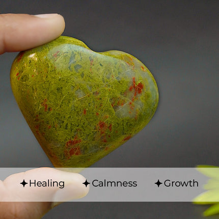 💚 Unakite Big Heart Stone
