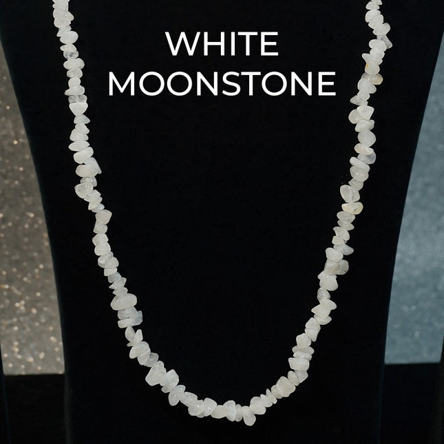 White Moonstone Chips Mala
