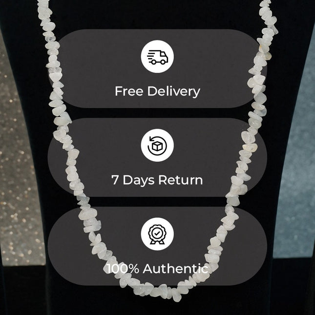 White Moonstone Chips Mala