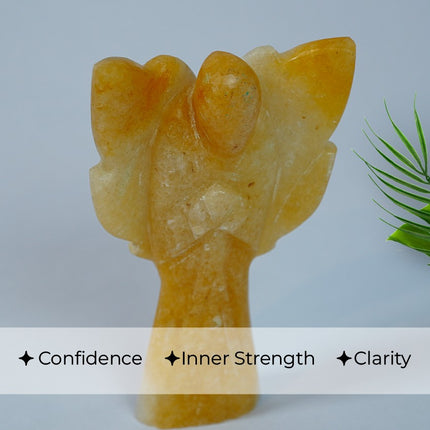 Yellow Aventurine Angel – Hand-Carved Guardian of Optimism, Joy, Confidence & Inner Empowerment
