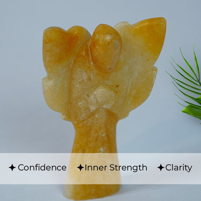 Yellow Aventurine Angel – Hand-Carved Guardian of Optimism, Joy, Confidence & Inner Empowerment