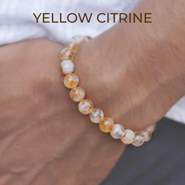Yellow Citrine 8mm Bracelet – The Stone of Abundance & Joy