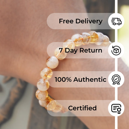Yellow Citrine 8mm Bracelet – The Stone of Abundance & Joy