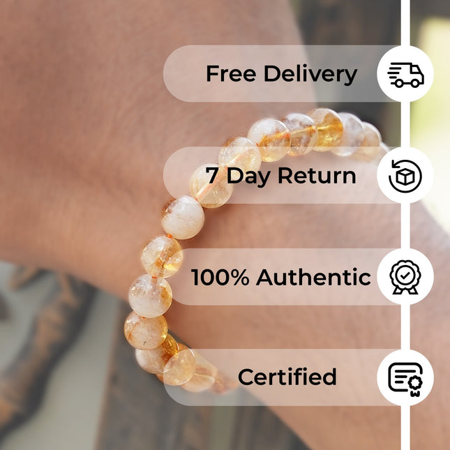 Yellow Citrine 8mm Bracelet – The Stone of Abundance & Joy