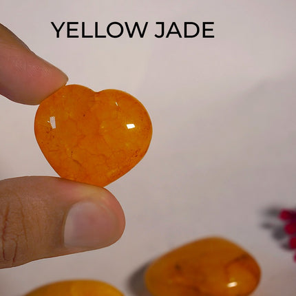 Yellow Jade Puffy Heart Stone