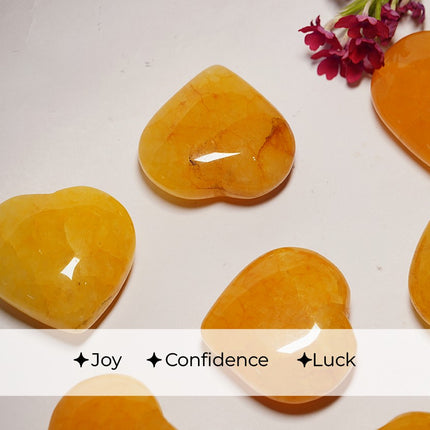 Yellow Jade Puffy Heart Stone