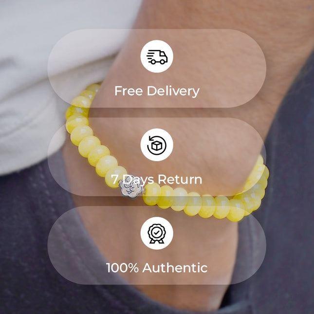 🌞 Yellow Jade Wati Bracelet - The Ancient Stone of Wisdom, Joy, Prosperity &amp; Vitality