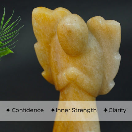 Yellow Aventurine 6 inch Angel – Hand-Carved Guardian of Optimism, Joy, Confidence & Inner Empowerment