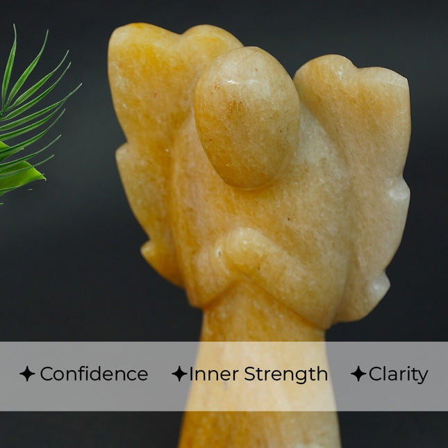 Yellow Aventurine 6 inch Angel – Hand-Carved Guardian of Optimism, Joy, Confidence & Inner Empowerment
