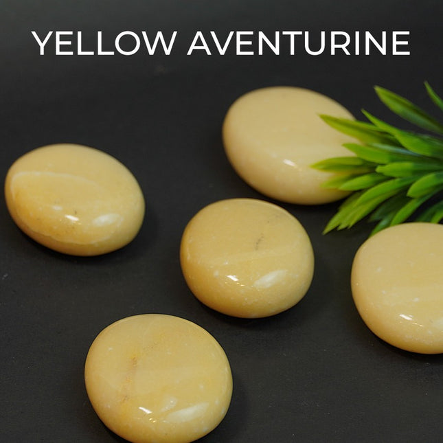 🌞 Yellow Aventurine Palm Stone