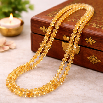 Natural Citrine Jup Mala - 8mm