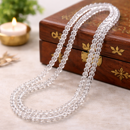 Clear Crystal Jup mala - 8mm
