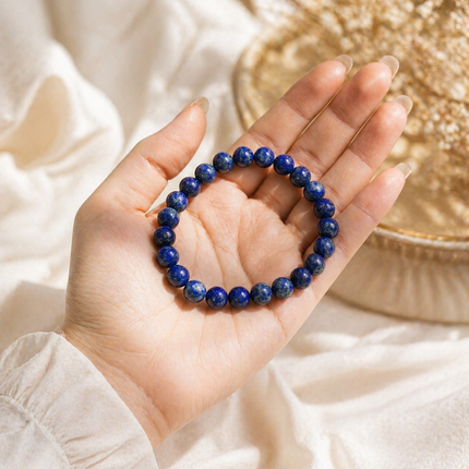 Lapis Lazuli Round Beads Bracelet - 8mm